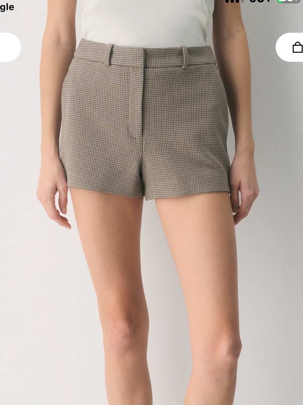 Aritzia New Agency Mini Shorts 00 Har Check Mc B/R M Br Ever Essential NWOT